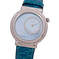 Burgi Women's 'Sunrise' Blue Croc Embosed Watch