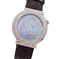 Burgi Women's 'Sunrise' Black Croc Embosed Watch