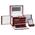 Milan Collection Red Leather Jewelry Box