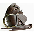 Linea Pelle Women's Sliced Woven Belt with Tassel