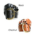 Linea Pelle Women's Pieced Leather and Brass Belt