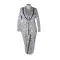 Sogic Embellished Plus Size Skirt Suit