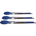 Blue Stainless Steel Serving Tongs (Set of 3)