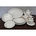 Ricamo 49-piece Platinum Rim Porcelain Dinnerware Set