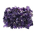 Multi-row Amethyst Chip Stretch Bracelet