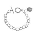Oxidized Sterling Silver Lady Coin Charm Bracelet