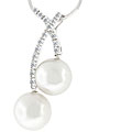 14k Gold Pearl and 1ct TDW Diamond Drop Necklace (J-K, I2) (9 mm)