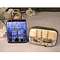 Limoges Hand-painted NYC Commemorative Boxes (Set of 2)