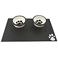 Elevated Luxury Pet Dishes with Placemat - Medium