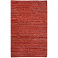 Hand-woven Chindi Flat-weave Leather Rug (8' x 10')