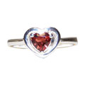 Handcrafted Garnet Heart Ring (Thailand)