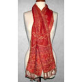 Red/ Orange Flowers Scarf (India)