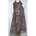 Chocolate Floral Shawl (India)