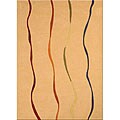Hand-tufted Ribbons Ivory Wool Rug (2' x 7'6)