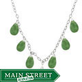 Sterling Silver Green Aventurine Briolette Necklace