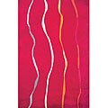 Hand-tufted Ribbons Burgundy Wool Rug (7' Round)