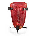 Medium 'Red Crystal' Blown Glass Candleholder (Mexico)