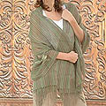 Alpaca Wool Shawl 'Moss Green Elegance' (Peru)
