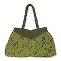 Cotton Handbag 'Green Daisies' (Thailand)