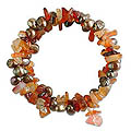 Cultured Pearl Carnelian Bracelet 'Golden Solstice' (Thailand)