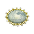 14k Gold Over Silver Mother and Child Brooch