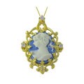 14k Gold over Sterling Silver Lady Cameo Necklace