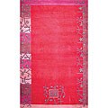 Modern Vine Red Contemporary Rug (7' Round)