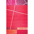 Hand-tufted Crossroads Red Wool Rug (3'4 Round)