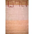 Hand-loomed Ivory Wool/ Viscose Deco Rug (5' Square)