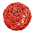 Large Red Spun Wicker Ball