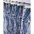 Elegant Blue Paisley Canvas Shower Curtain