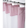 Pink Gingham Border Canvas Shower Curtain