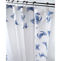Blue and White Crab Border Canvas Shower Curtain