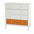 Anna 4-drawer Orange/ Antique White Dresser