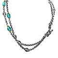 Scott Kay Silver 18k Gold Blue Topaz Necklace