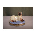 Limoges Hand-painted Siamese Cat Keepsake Box