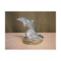 Limoges Hand-painted Dolphin in Waves Keepsake Box