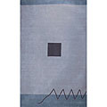 Hand-tufted Box Blue Wool Rug (3'4 Round)
