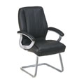 Office Star Leather Guest Chair with Silver Base