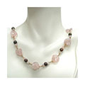 Rose Quartz Chocolate Freshwater Pearl Necklace