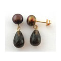 Smokey Quartz and FW Chocolate Pearl Drop Earrings