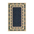 Hand-hooked Petit Point Blue Wool Rug (5'3 x 8'3)