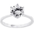 Sterling Silver Large Solitaire CZ Ring