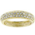 Goldtone Pave Cubic Zirconia Ring