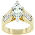 Goldtone Large Marquise CZ Ring