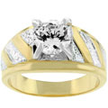 Goldtone Large Round CZ Ring