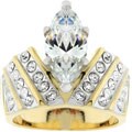 Goldtone Marquise Cubic Zirconia Ring