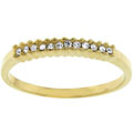 Goldtone Small Round Clear CZ Ring