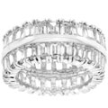 Silvertone Bridal Inspired Baguette CZ Eternity Ring