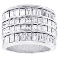 Silvertone Four-row CZ Cocktail Ring